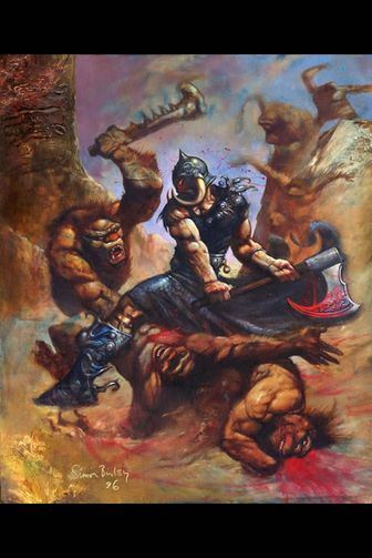 Death Dealer Acrylic Painting by Simon Bisley Death Dealer Acrylic Painting by Simon Bisley